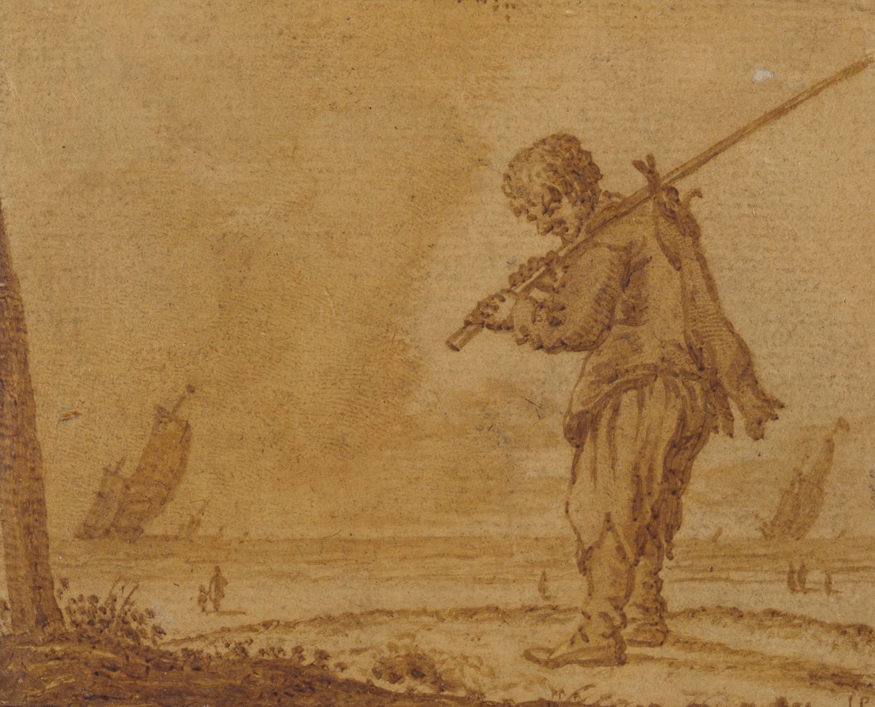 بعد Hare-Hunt ، على الشاطئ ، 1623 (قلم وحبر على ورق) بواسطة يان بورسيليس