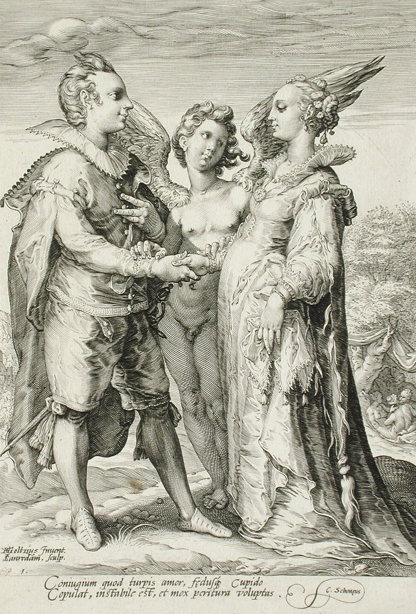 الزواج من أجل المتعة ، اللوحة 1 من ثلاثية الزواج ، c.1594 بواسطة جان ساينريدام