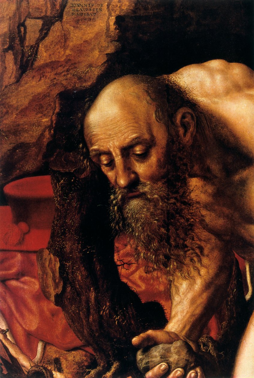سانت جيروم ، التفاصيل ، 1543. بواسطة جان ساندرز فان هيمسن