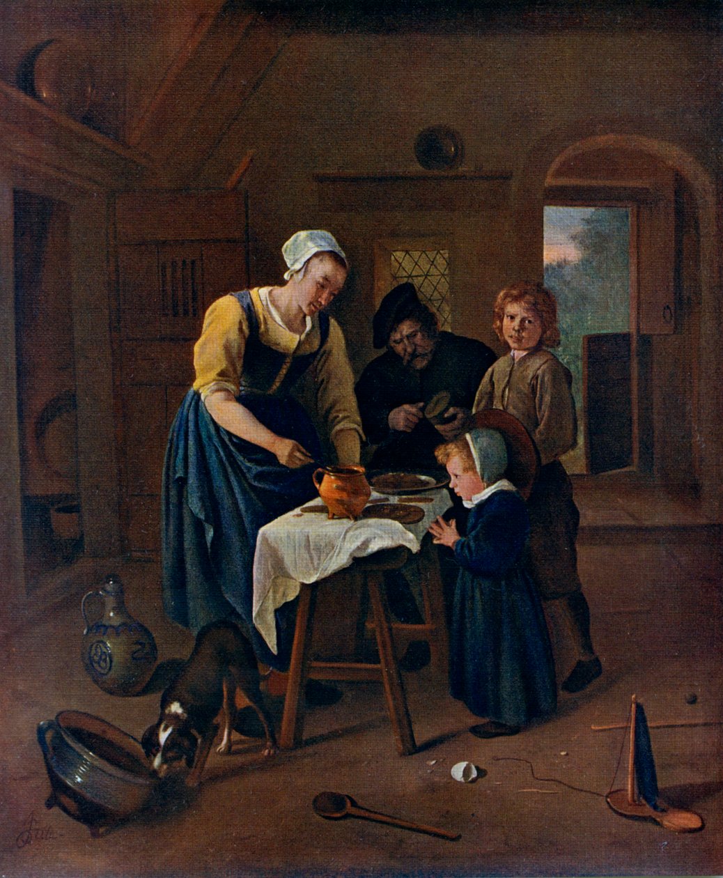 عائلة فلاحين في وقت النعمة قبل اللحم ، c1665 ، 1912. بواسطة جان هافكسزون ستين