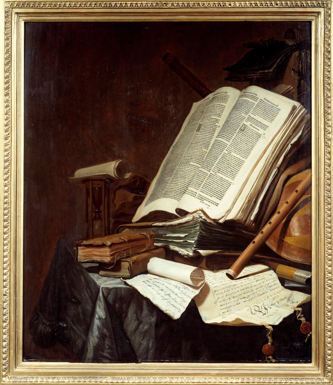 الكتب والآلات الموسيقية رسم جان فيرمولين (1638-1674) شمس القرن السابع عشر. 0،78x0،69 م نانت ، متحف الفنون الجميلة بواسطة جان فيرميولين