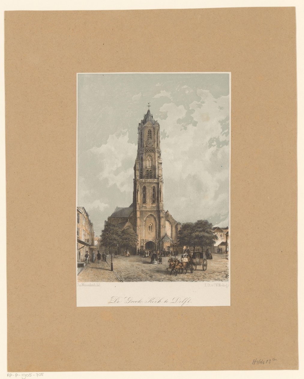 منظر للكنيسة الجديدة في ديلفت The Groote Church in Delft (العنوان على الكائن) بواسطة جان فايسنبروخ