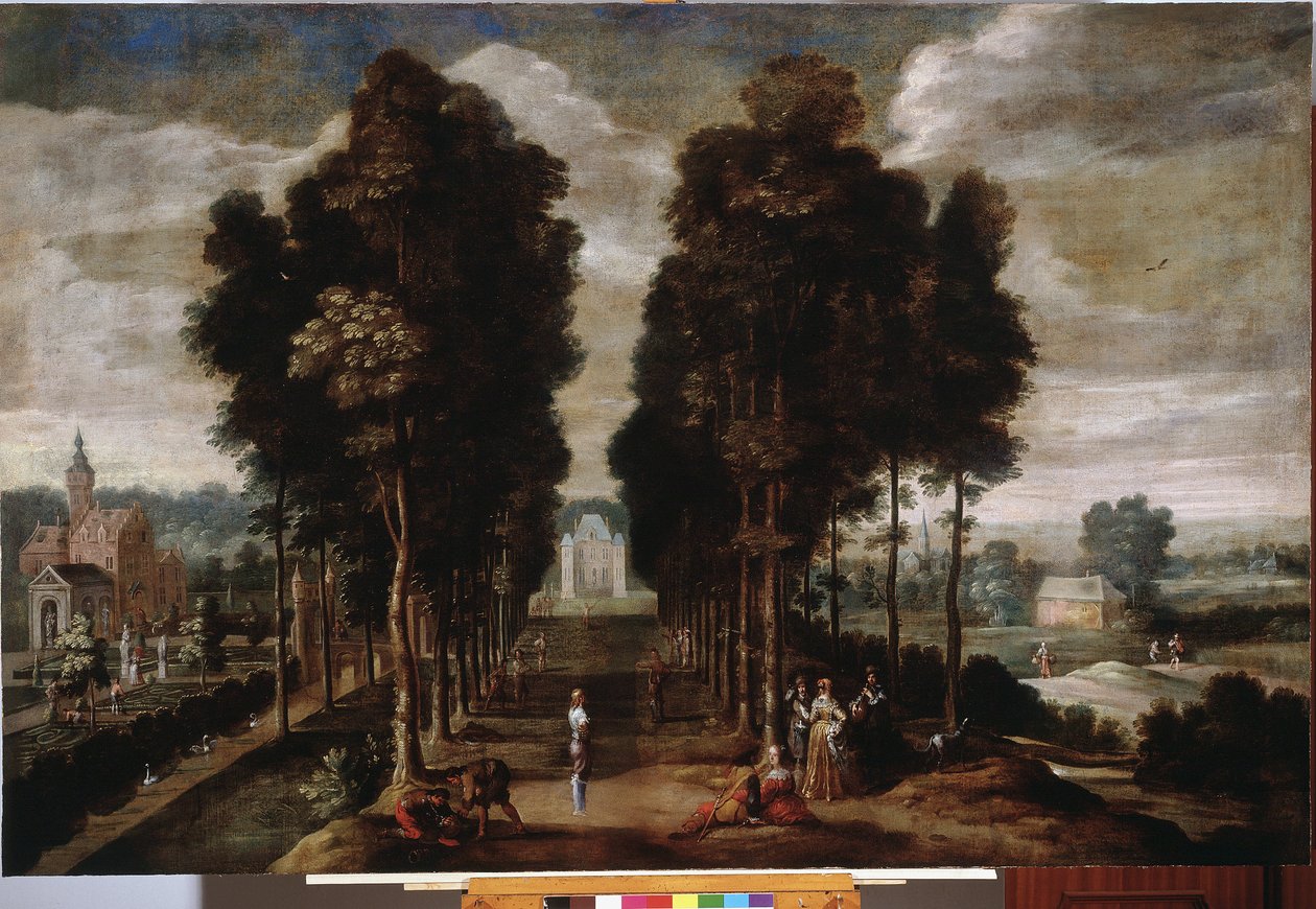 حديقة القلعة لوحة رسمها جان ويلدنز (1586-1653) جينات القرن السابع عشر ، Musei di Strada Nuova (سابقًا Palazzo Bianco) بواسطة جان وايلدن