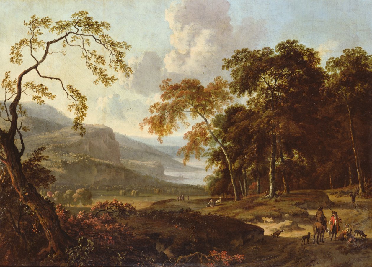 حفلة صيد في المناظر الطبيعية الكلاسيكية ، 1672-77 بواسطة جان ويننانتس