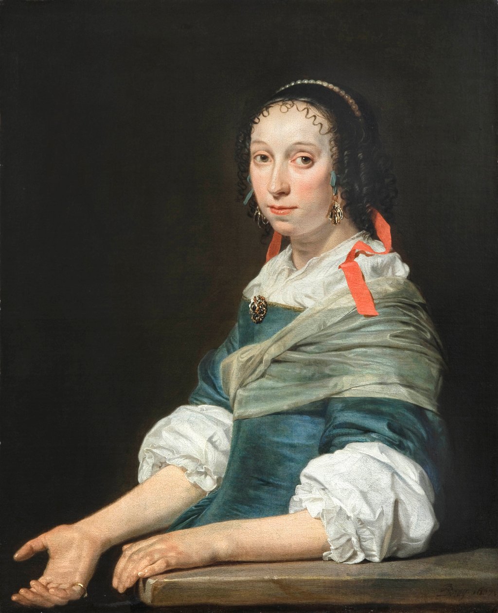 "صورة لامرأة شابة" (صورة لامرأة شابة) لوحة رسمها جان دي براي (حوالي 1627-1697) بواسطة جان دي براي