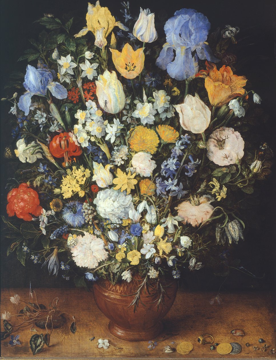 Bouquet of flowers in ceramic vase بواسطة جان الأكبر بروغل