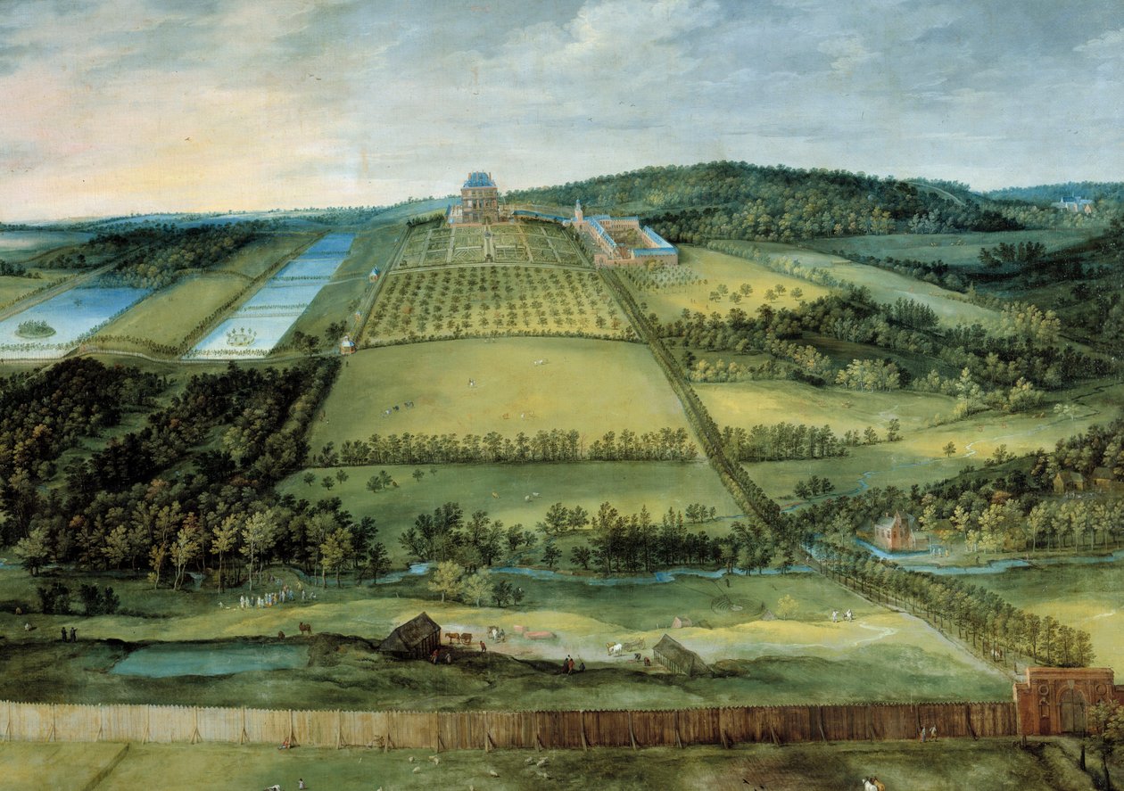 Landscape with the Chateau Mariemont Chateau now detruit located near Brussels. Painting by Jan Brueghel The Elder (or groin or old), called Brueghel de Velours (1568-1625) بواسطة جان الأكبر بروغل