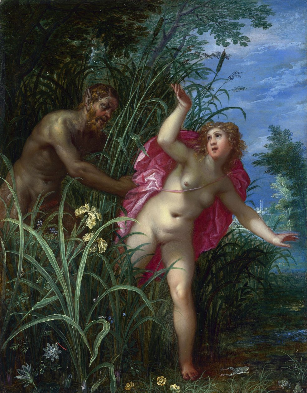 عموم يطارد Syrinx - Pan مطاردة Syrinx - Brueghel ، Jan ، The Elder (1568-1625) (Jan Brueghel 'Ancien، l'Aine ou le Vieux، dit Brueghel de Velours) - بعد 1615 - زيت على قماش - المعرض الوطني ، لندن بواسطة جان الأكبر بروغل