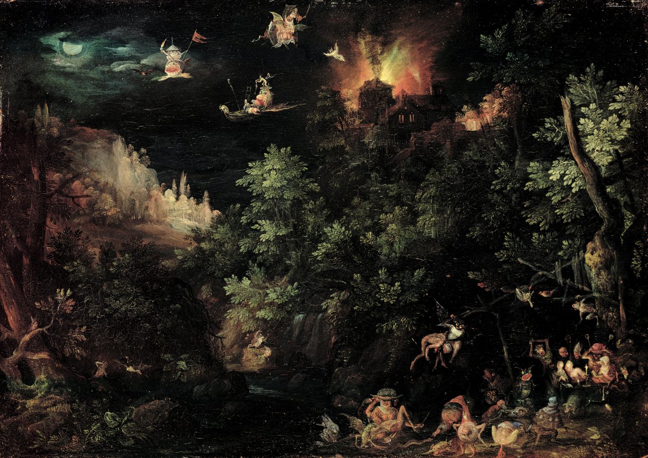 إغراء القديس أنطونيوس 1595 (زيت على النحاس) بواسطة جان الأكبر بروغل