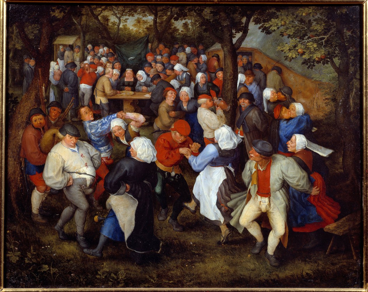 حفلة الورد أو رقصة الزفاف. اللوحة بواسطة Jan I Brueghel Dit De Velours (1568-1625) Ec. Flam بواسطة جان الأكبر بروغل