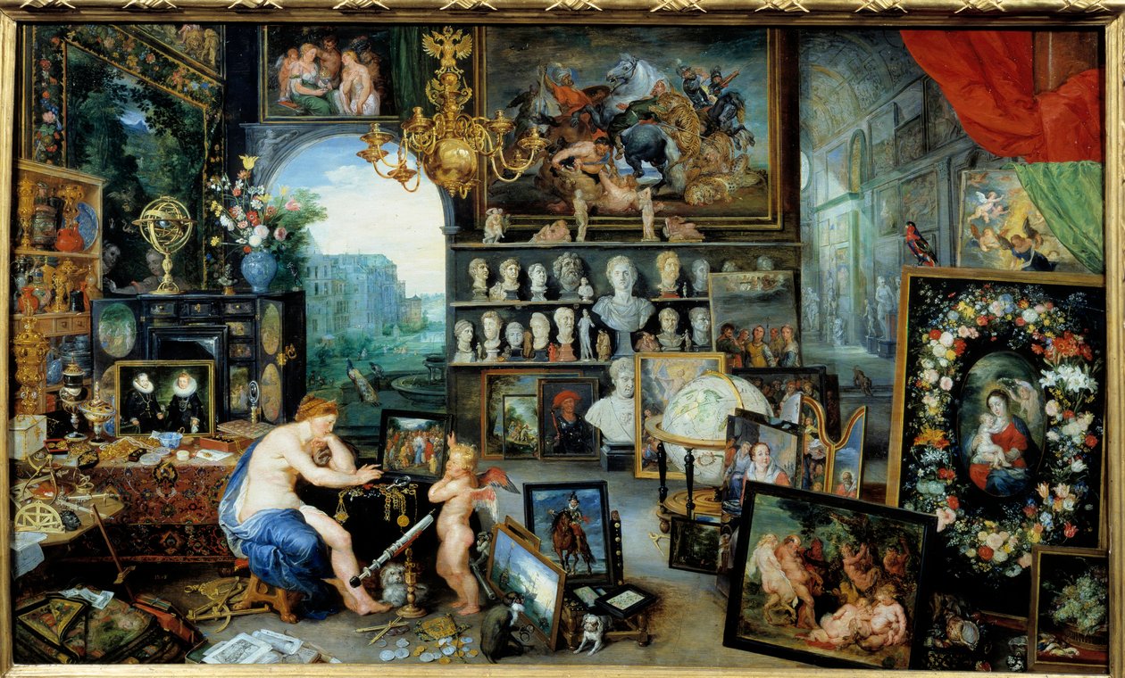 المنظر. رمزية الحواس الخمس لوحة بواسطة Jan I Brueghel Dit De Velours (1568-1625) Ec. Flam بواسطة جان الأكبر بروغل