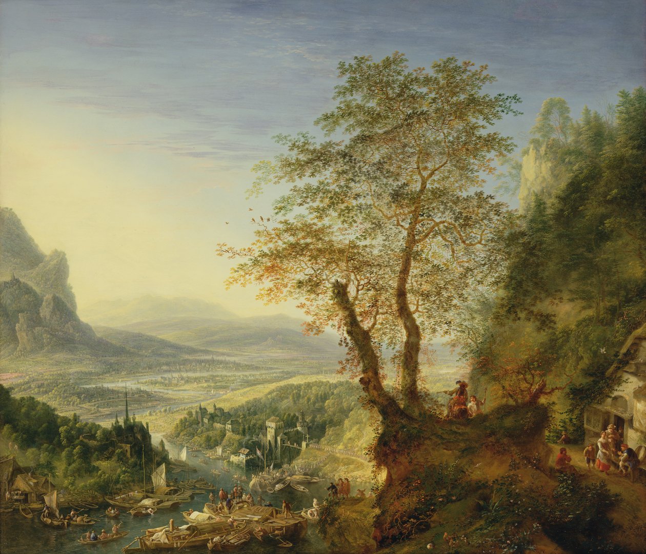 منظر نهر كابريسيو ، c.1700 (زيت على النحاس) بواسطة جان الأكبر جريفير