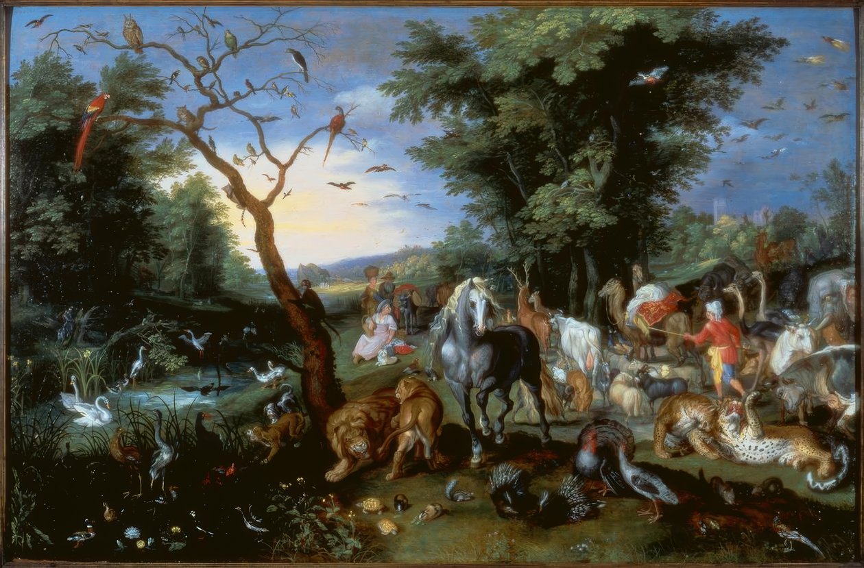 دخول الحيوانات إلى سفينة نوح بواسطة يان الأصغر Bruegel