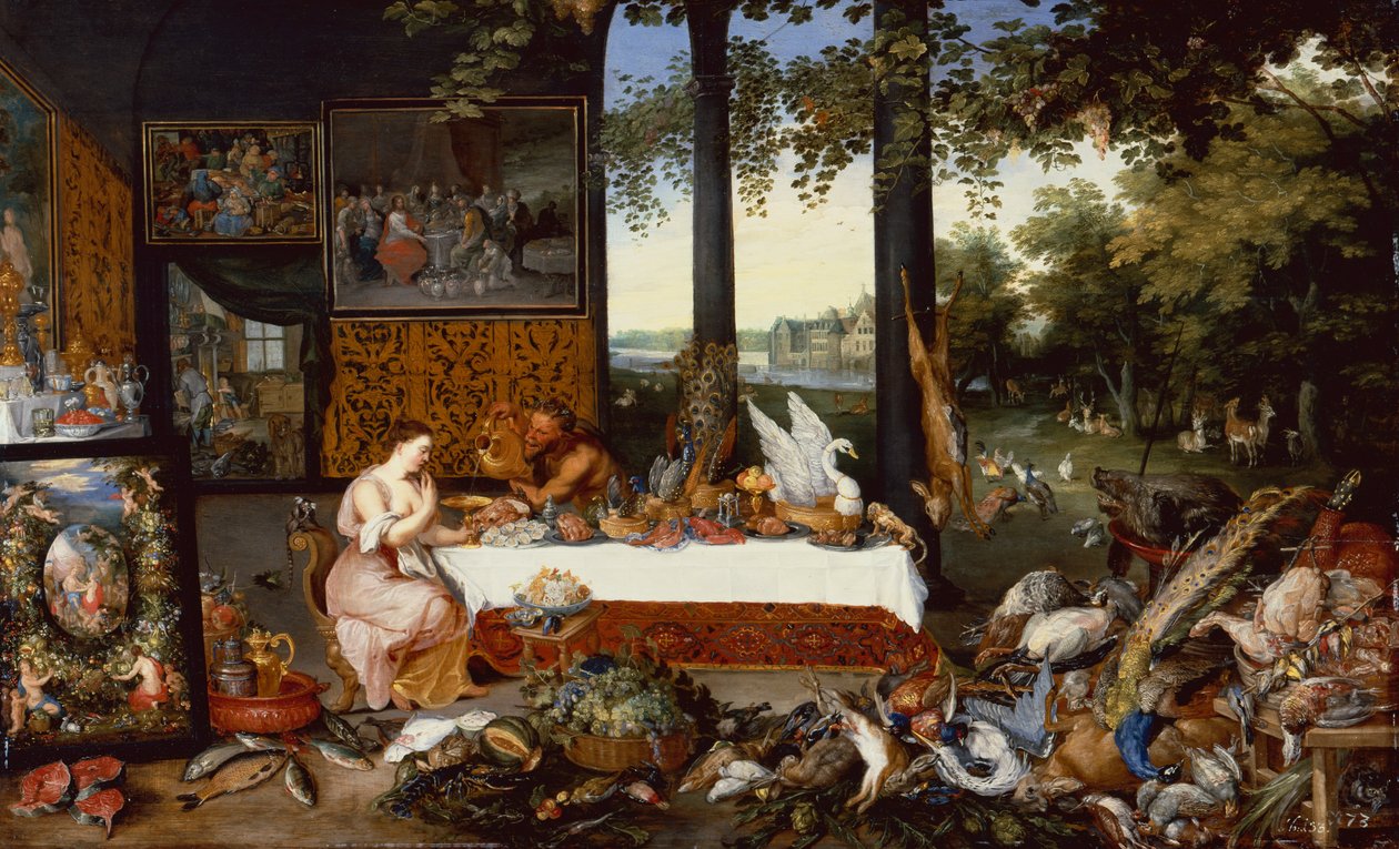 الحواس الخمس ، طعم (زيت على لوح) بواسطة يان الأصغر Bruegel