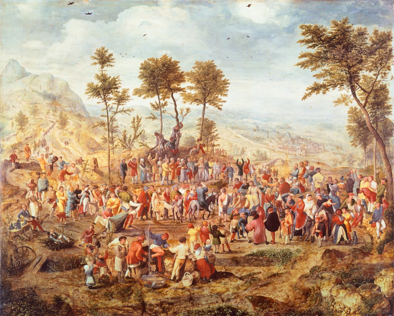 دخول المسيح إلى القدس بواسطة جان فان أمستل (حوالي 1500-1542) ، وسائط مختلطة على الخشب ، حوالي 1540 بواسطة جان فان أمستل