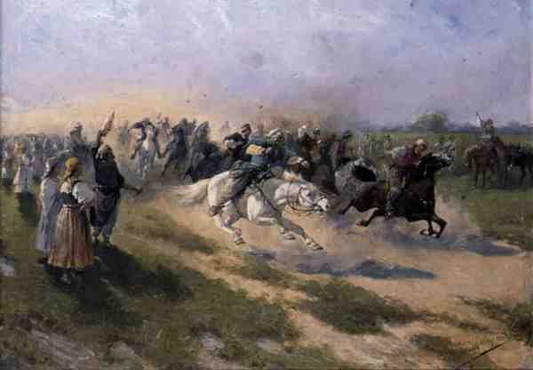 السباق ، حوالي 1900 (زيت على قماش) بواسطة جان فان تشيلمينسكي