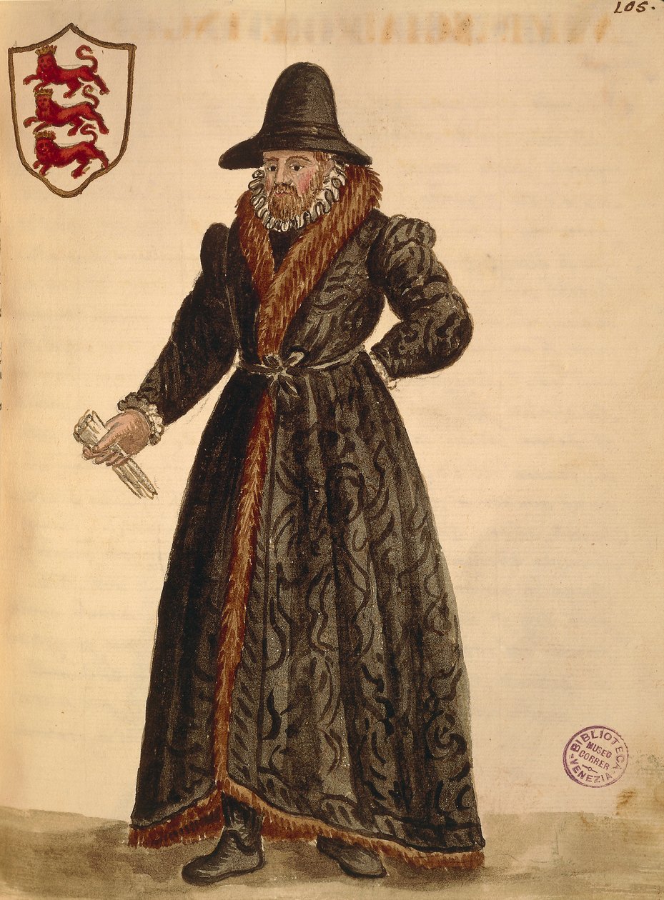 السفير الإنجليزي ، بقلم جان فان جريفينبروك أو جيوفاني جريفمبروش (1731-1807) ، جلي دون دي فينيزياني ، من كتاب مصور للأزياء ، ألوان مائية بواسطة جان فان جريفينبروك