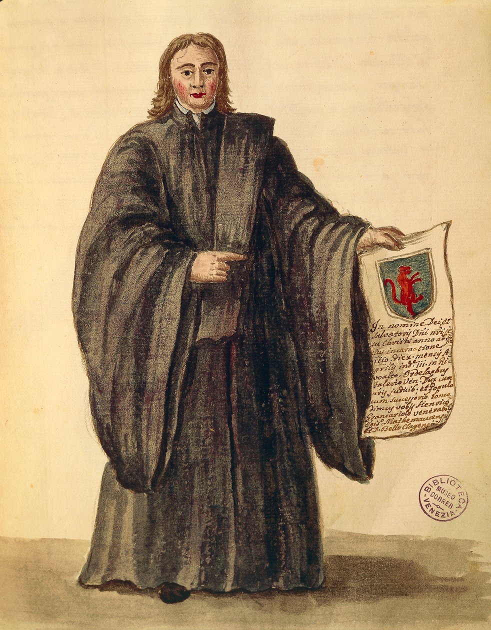 المستشار العظيم لمدينة كيودجا ، بقلم جان فان جريفينبروك أو جيوفاني جريفمبروش (1731-1807) ، غلي دون دي فينيزياني ، من كتاب مصور للأزياء ، ألوان مائية بواسطة جان فان جريفينبروك