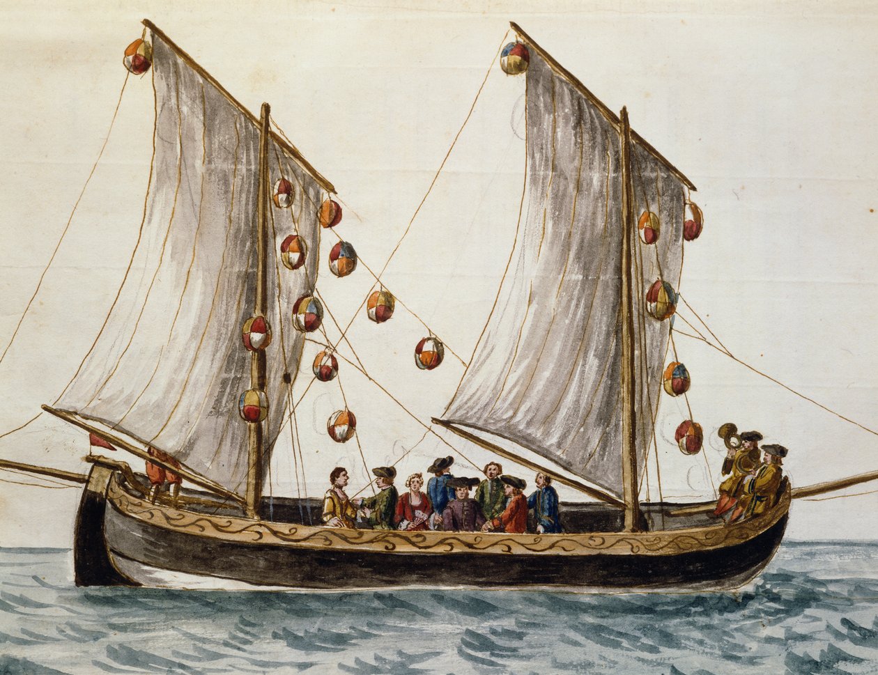 قارب البندقية مزين بعيد الفادي ، بقلم جان جريفنبروك (1731-1807) ، ألوان مائية ، إيطاليا بواسطة جان فان جريفينبروك