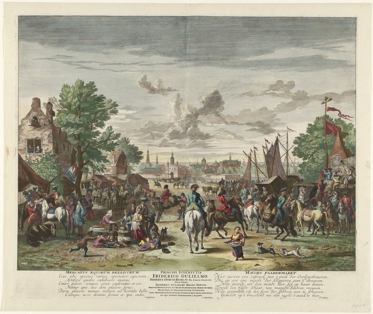 باردينماركت ، كاليفورنيا. 1702 سوق خيول الحرب / موفرز بارديماركت (العنوان على الكائن) بواسطة جان فان هوشتنبرج