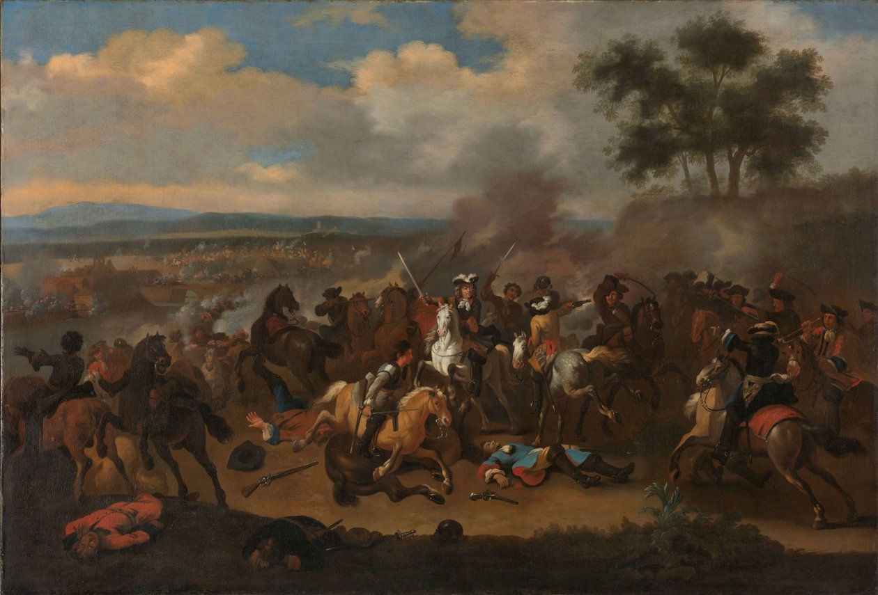 معركة بوين، أيرلندا، بين الملك جيمس الثاني ووليام الثالث، 12 يوليو 1690 بواسطة جان فان هوشتنبرج