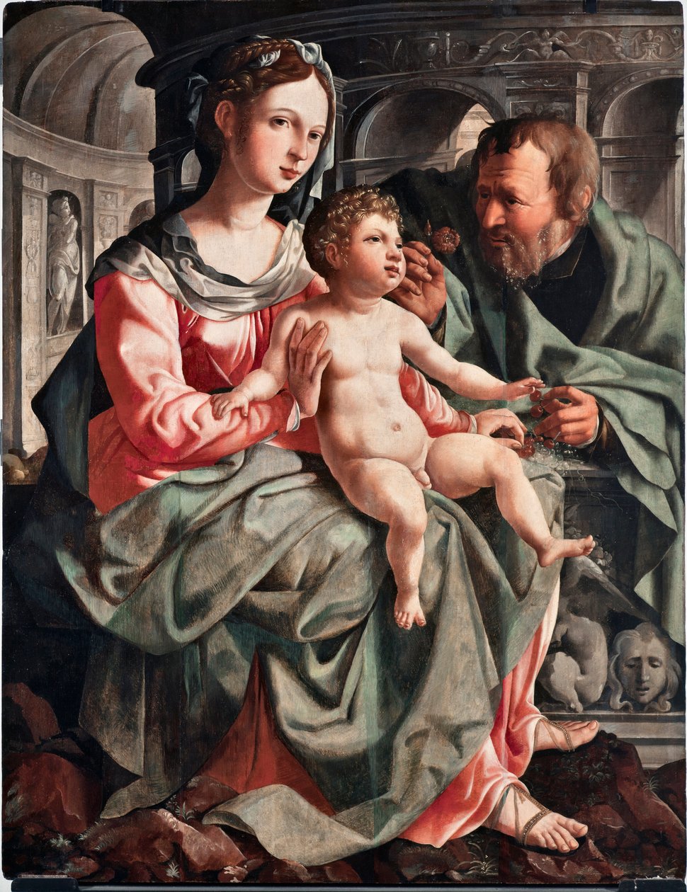 لوحة العائلة المقدسة لجان فان سكوريل (1495-1562) 1522 خافت 130x100 سم الجينات ، Musei di Strada Nuova (سابقًا Palazzo Bianco) إيطاليا بواسطة جان فان سكوريل