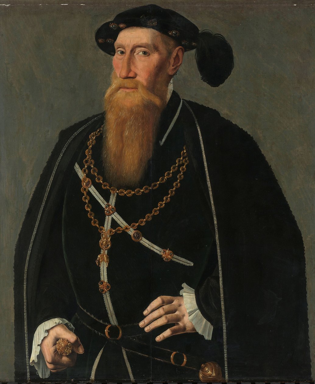 صورة لرينود الثالث من بريدرود Reinout III van Brederode (1493-1556) ، Lord of Vianen. شماس في وسام الصوف الذهبي ، مستشار وتشامبرلين لتشارلز الخامس بواسطة جان فان سكوريل
