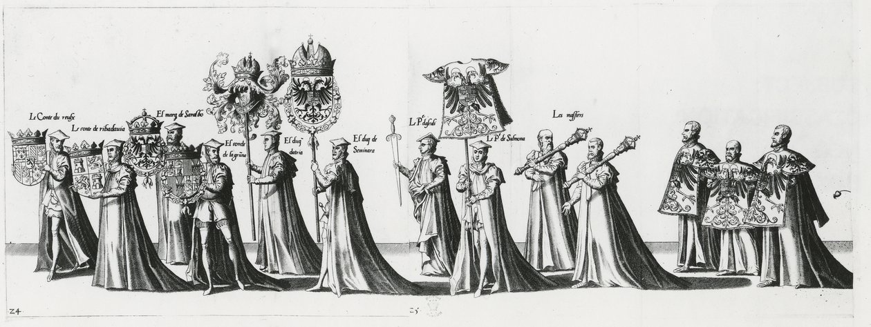 الأسلحة الإمبراطورية في موكب جنازة الإمبراطور تشارلز الخامس ، 1559 بواسطة جان فان ودويتشوم دويتشوم الأكبر