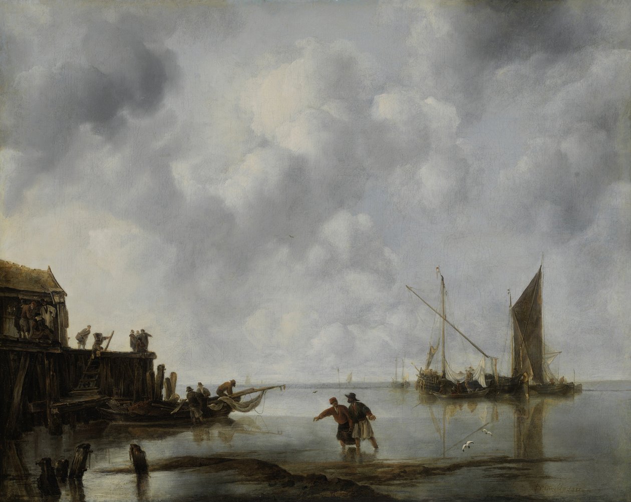 قوارب الصيد في هدوء ، 1651. بواسطة جان فان دي كابيل