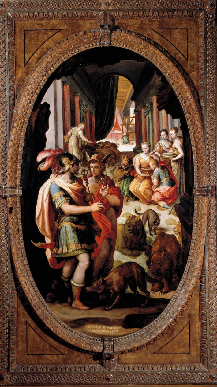 Ulysses, Mercury and Circe. With the companions of Ulysses transformed into pigs (Painting بواسطة جان فان دير سترايت