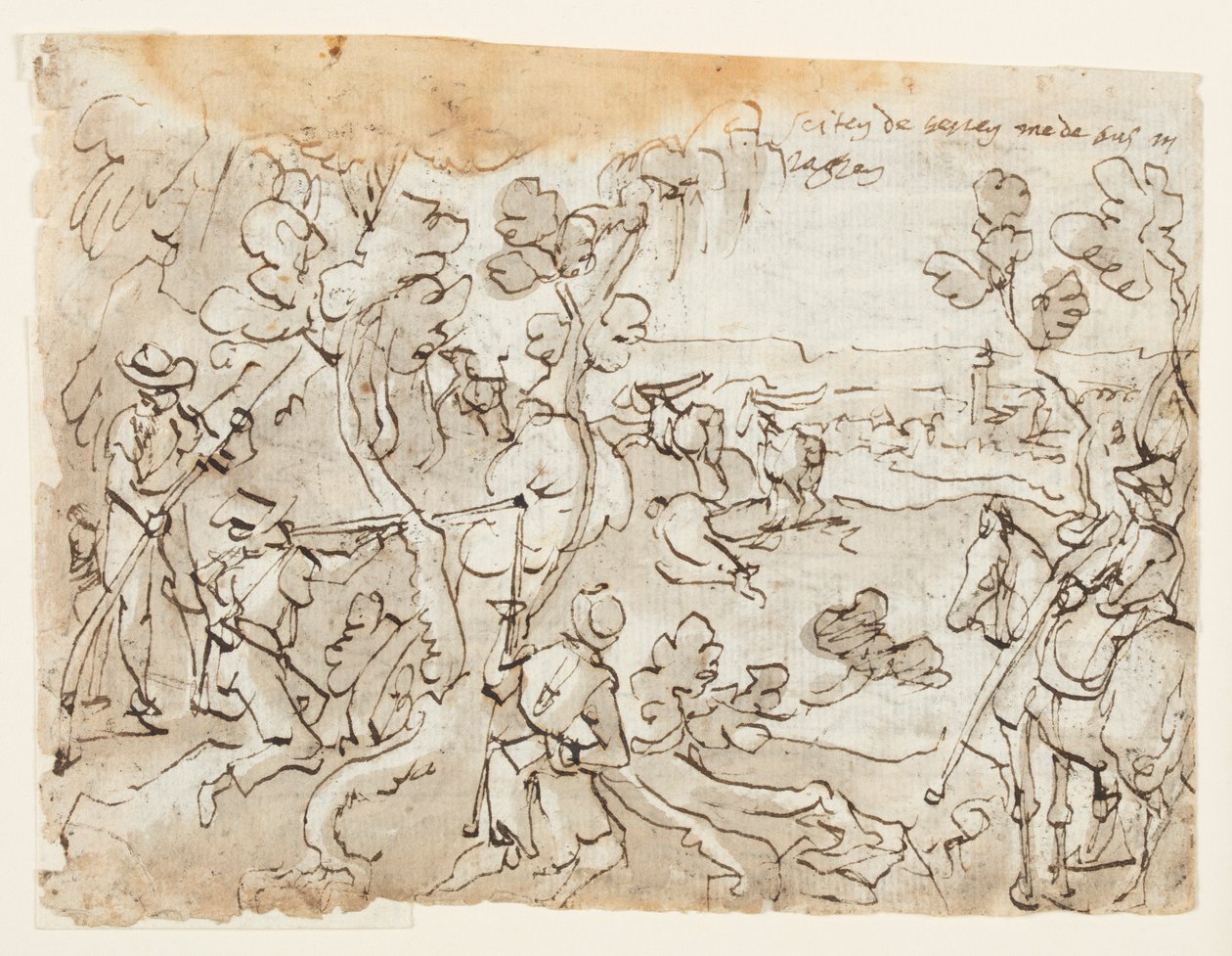 صفحة كراسة الرسم مع Antelope Hunt بواسطة جان فان دير ستريت، يُدعى سترادانوس