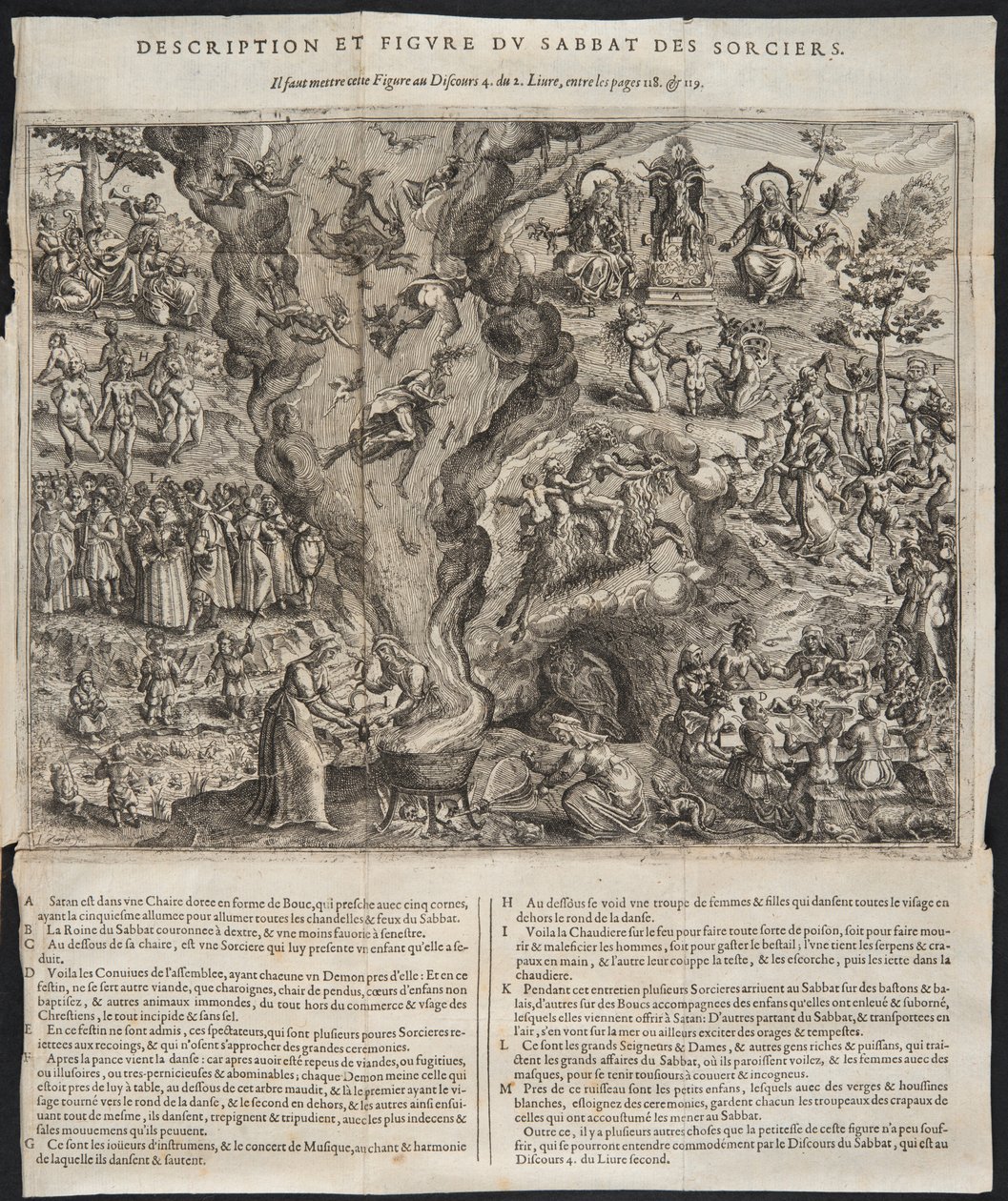 التفاصيل من A Witches Sabbath ، توضيح من Tableau de LInconstance des Mauuais Anges et Demons ، بقلم بيير دي لانكر ، 1613 بواسطة جانا Ziarnki