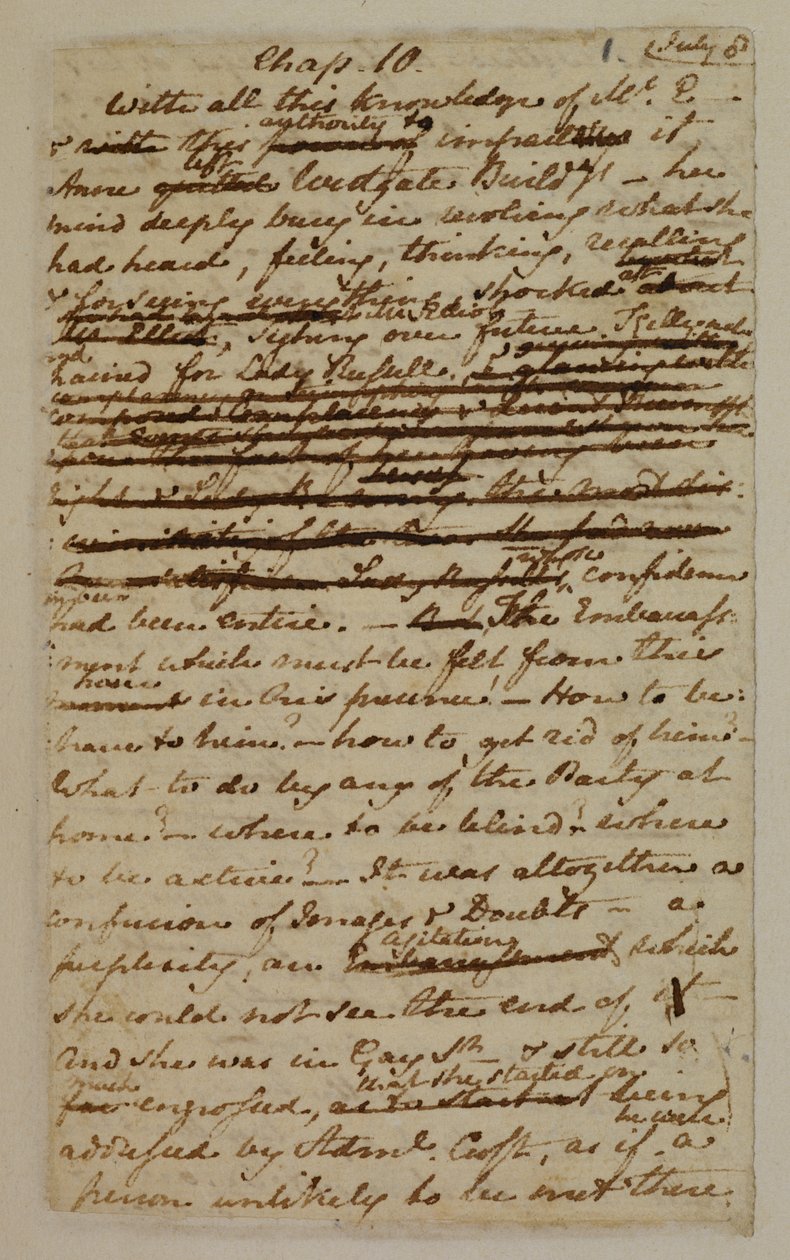 MS EG 3038 F.1 من الفصل 10 من "الإقناع" بواسطة جين اوستين
