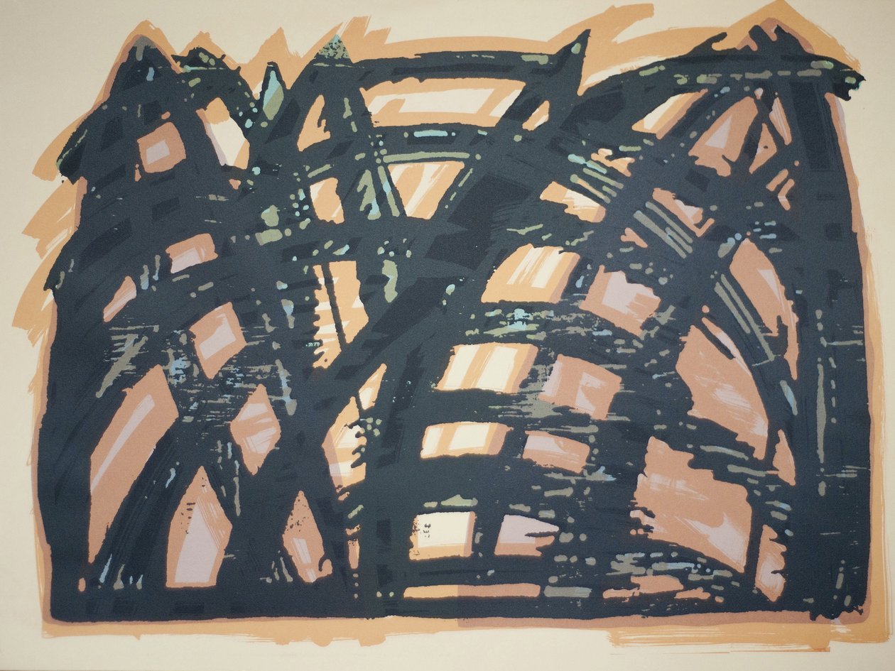 Head On (iii)، 2014 (قطع خشبية بالمنشار والشاشة الحريرية) بواسطة جانيت ماكنزي