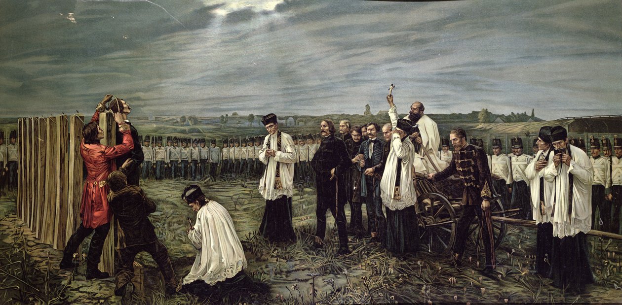 إعدام الضباط الهنغاريين من قبل النمساويين في أراد ، المجر في 6 أكتوبر 1849 ، 1893 (كروموليثو) بواسطة يانوس ثورما