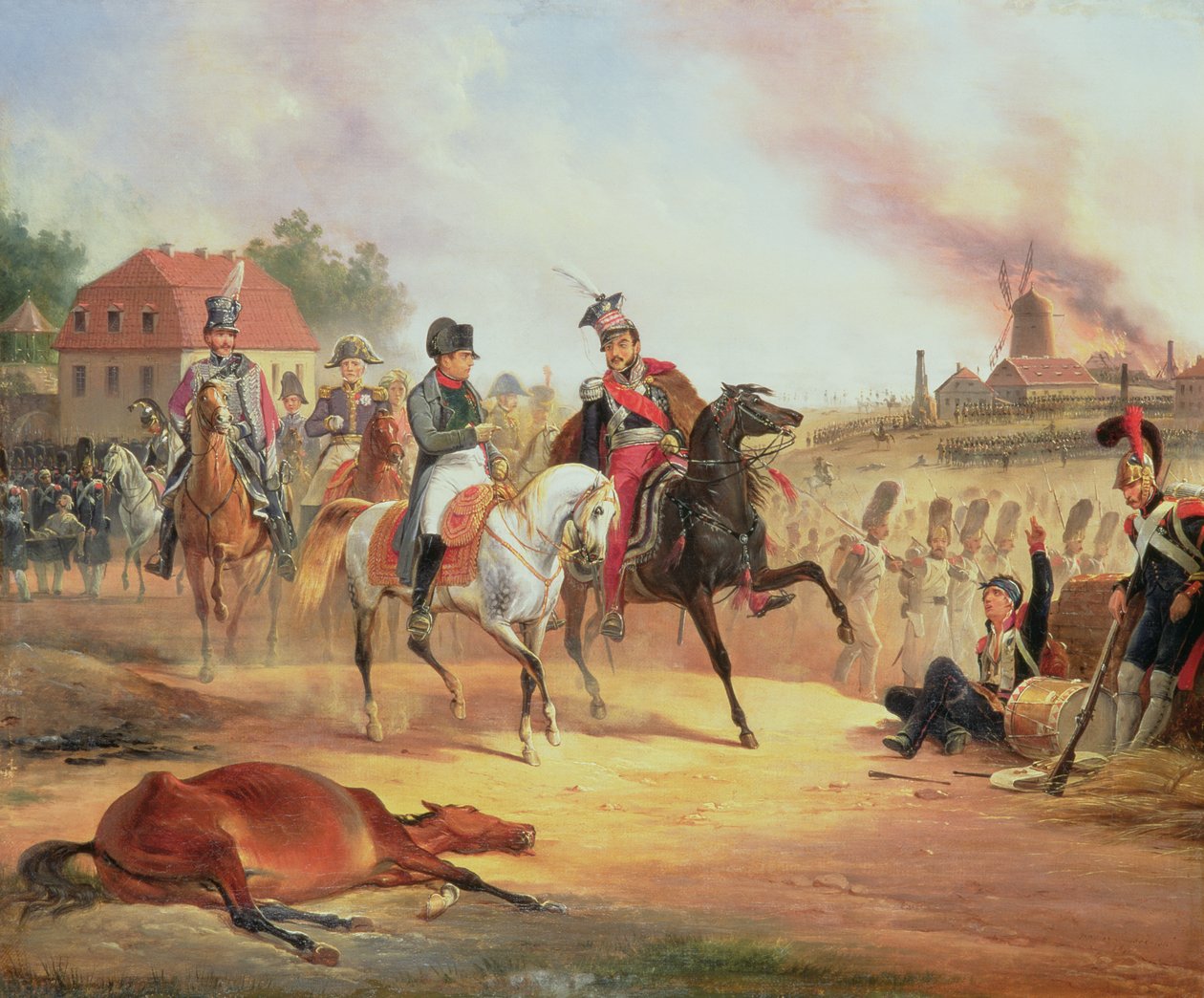 نابليون والأمير جوزيف بونياتوفسكي في معركة لايبزيغ ، 19 أكتوبر 1813 ، 1837 بواسطة يناير سوشودولسكي
