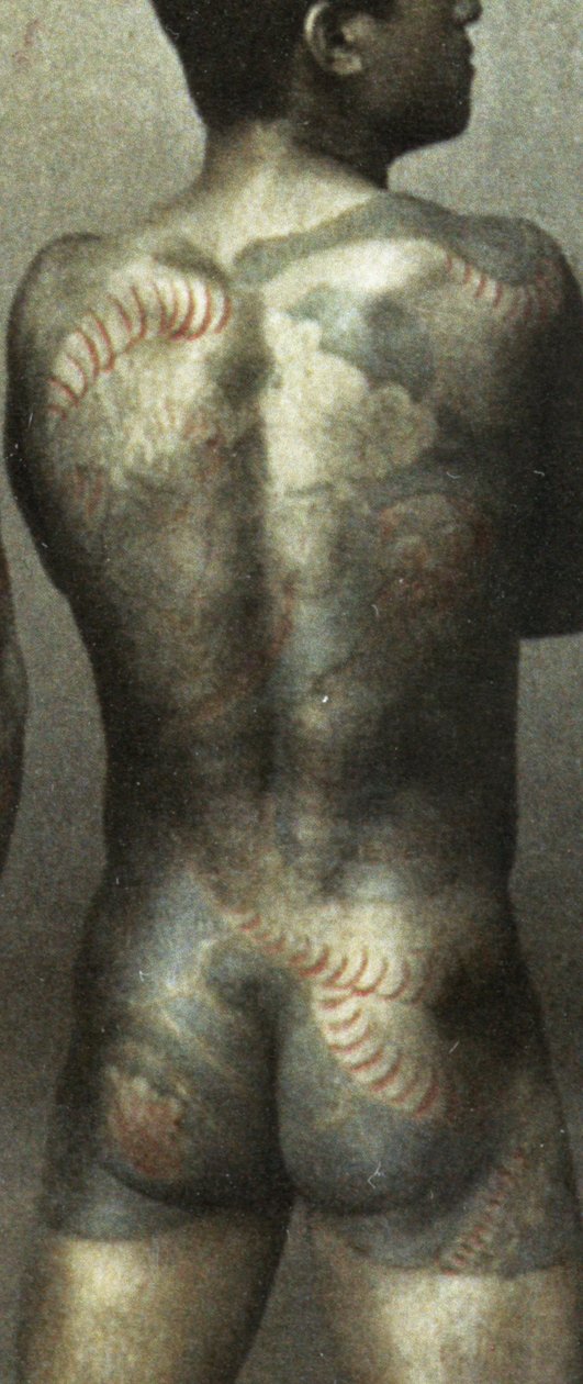 رجل ذو وشم ياباني إريزومي تقليدي ، c.1880 (صورة زلال ملونة يدوية) (تفاصيل 398092) بواسطة مصور ياباني