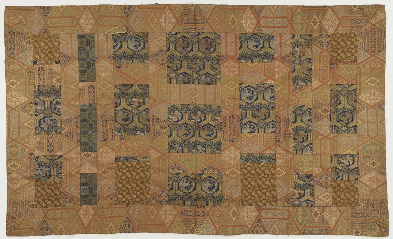 رداء الرهبان البوذيين ، مرقع ؛ kesa ؟؟، Edo period، 1615-1868 (حرير) بواسطة المدرسة اليابانية