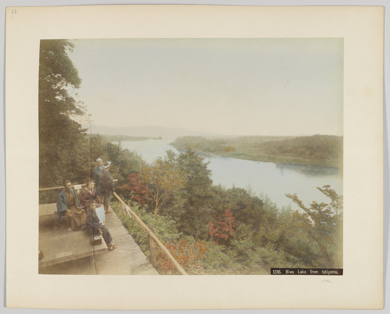 Biwa Lake from Ishiyama, Shiga Prefecture, Japan (hand-coloured b/w photo) بواسطة مصور ياباني