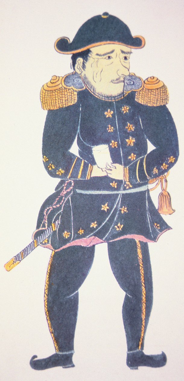 Commodore Perry in Japan - an impression by a Japanese artist بواسطة المدرسة اليابانية