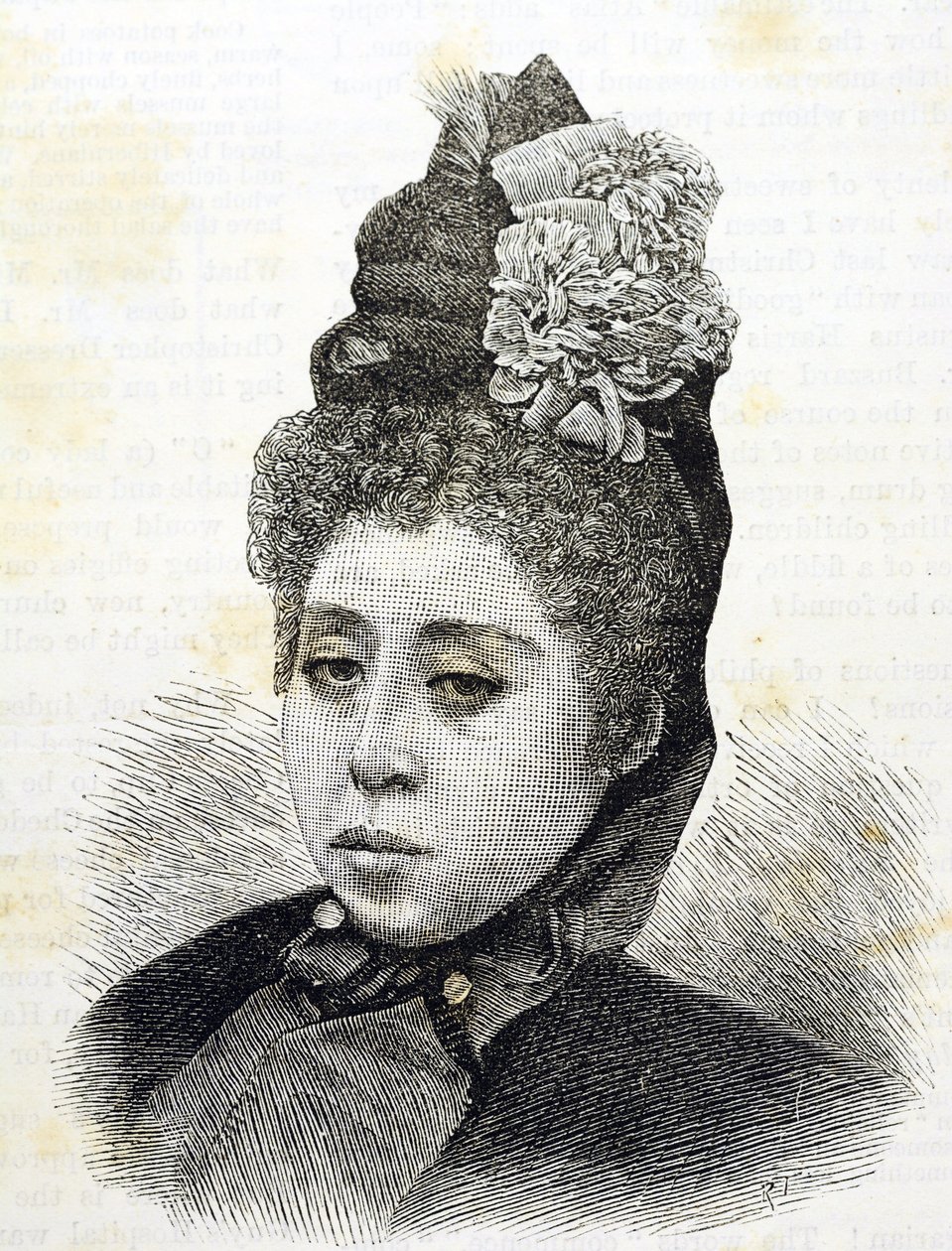 عصر ميجي. أميرة اليابان كوماتسو. رسم توضيحي لعام 1887 (نقش) بواسطة المدرسة اليابانية