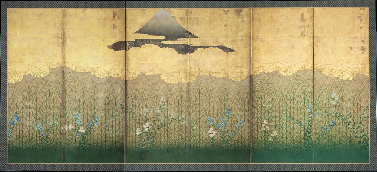 Musashino - مجهول - القرن السابع عشر - ألوان مائية وحبر على ورق - 155،5x363 - متحف سنتوري للفنون بواسطة المدرسة اليابانية