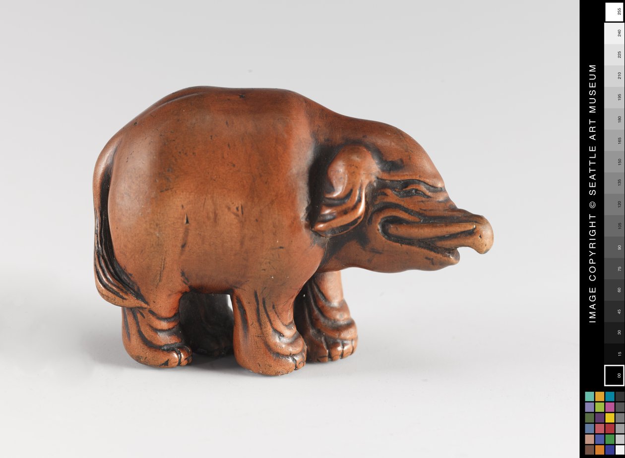 تم تصميم Netsuke على شكل فيل في القرنين الثامن عشر والتاسع عشر بواسطة المدرسة اليابانية