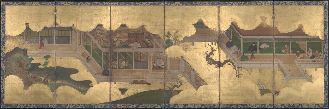 مشاهد من حكاية جينجي ، 1625-1660 بواسطة المدرسة اليابانية