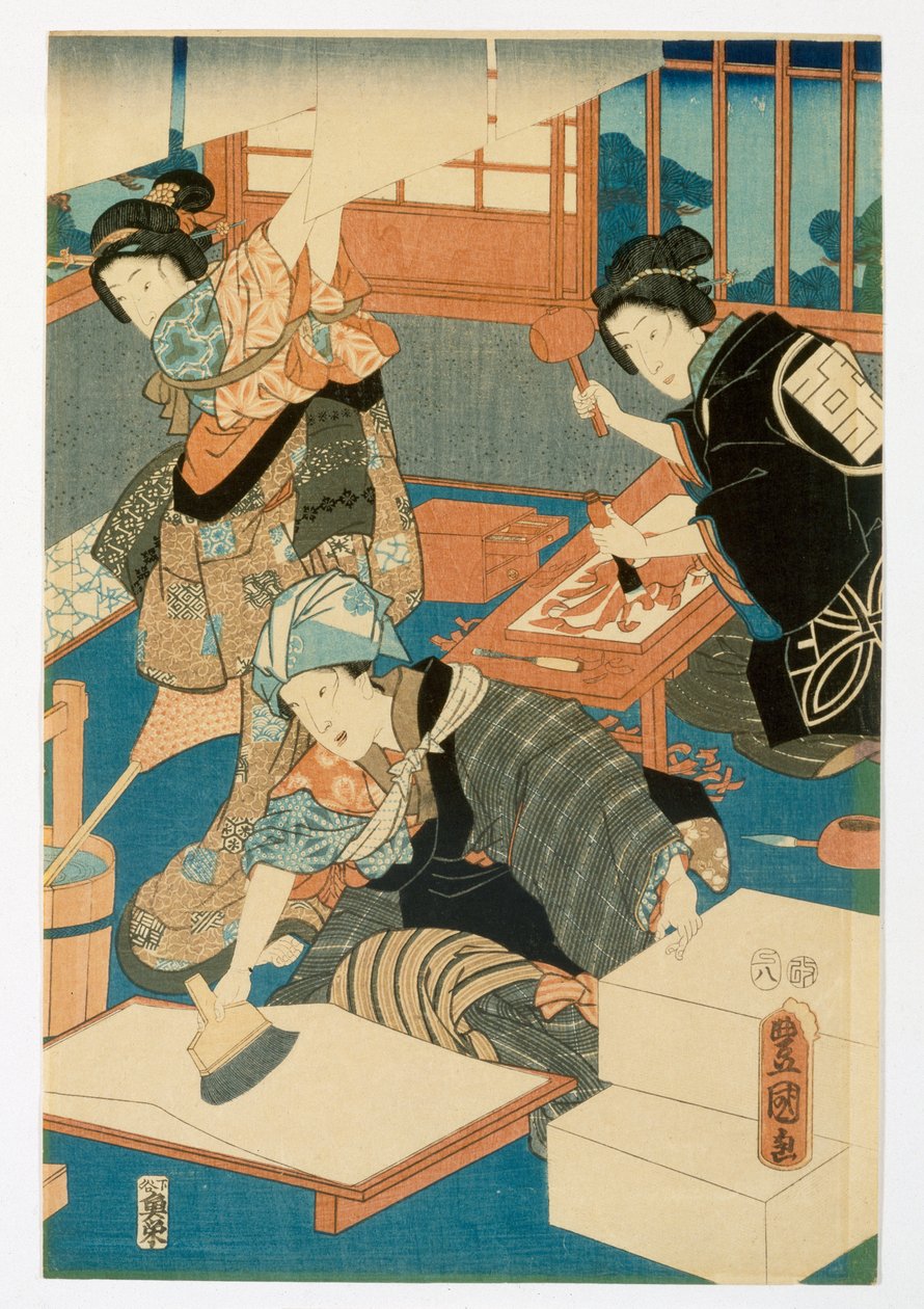 إنتاج Woodblock بواسطة المدرسة اليابانية