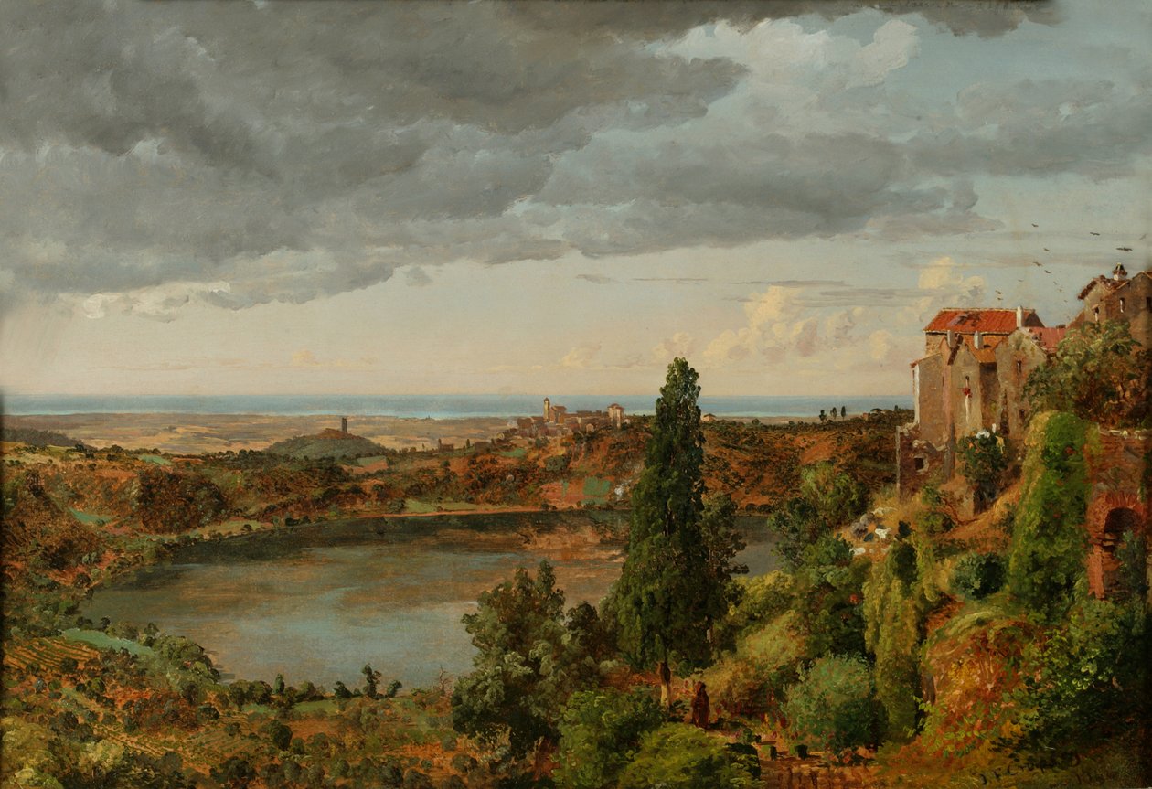 بحيرة نيمي ، 1848 (زيت على ورق) بواسطة جاسبر فرانسيس كروبسي