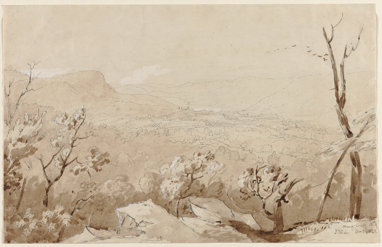منظر من جبل بالد ، مقاطعة أورانج ، نيويورك ، 1843. بواسطة جاسبر فرانسيس كروبسي