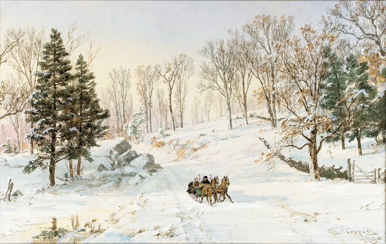 الشتاء على طريق Ravensdale ، هاستينغز أون هدسون ، نيويورك ، 1890 بواسطة جاسبر فرانسيس كروبسي