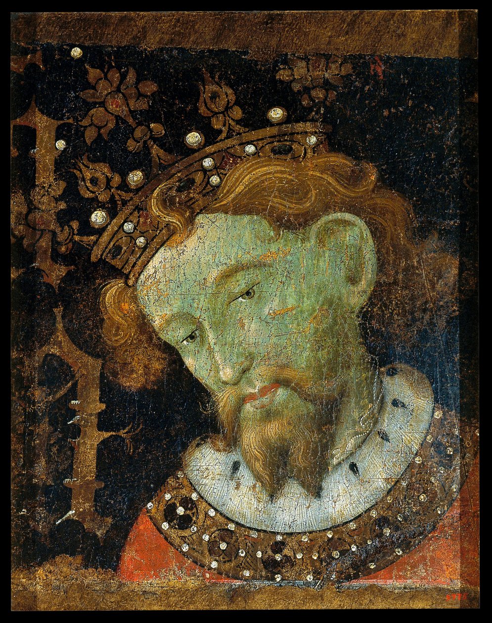 ألفونس الثالث دي أستورياس ، المسمى لو غراند - ألفونسو الثالث (1265-1291) ، ملك أراغون - بينتور لجاومي (خايمي) ماتيو (1382-1452) - 1427 - تمبرا على اللوح - 56.5 × 45.2 - متحف ناسيونال دي كاتالونيا ، برشلونة بواسطة جاومي ماتيو
