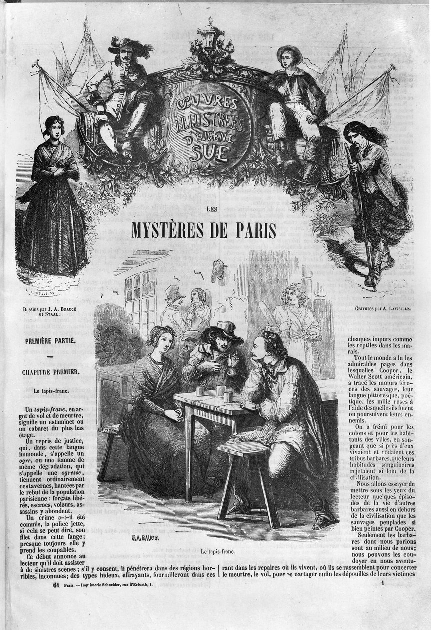 حانة ، رسم توضيحي من "Les Mysteres de Paris" بواسطة Eugene Sue (1804-57) ، نشر 1851 ، محفور بواسطة Eugene Lavieille (1820-1889) بواسطة جان أدولف بوس